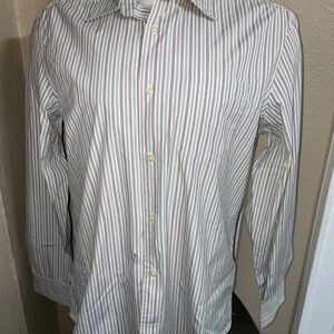 Banana Republic Mens Dress Shirt Multicolor Stripe Spread Collar Cotton Large